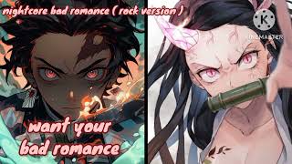 nightcore bad romance  rock versionswitching vocals   lyrics [upl. by Ylera]