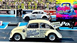 Bug Jam 37 2024 BEST OF VW BEETLES DRAG RACING Santa Pod Raceway Classic BUS Bug VDub Modified Cars [upl. by Fons]