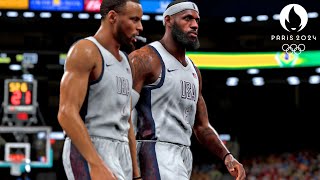 LeBron x Steph Takeover  NBA 2K24 Olympics Mode  USA vs Brazil  Ultra Realistic Gameplay [upl. by Alberto]