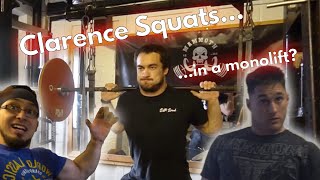 Clarence Squats in a Monolift and Stiff Bar Clean and Jerks [upl. by Mcdonald]