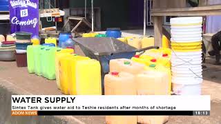 Sintex Tank gives water aid to Teshie residents after months of shortageAdom TV Evening News [upl. by Leena]