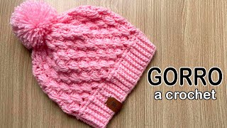 🔴GORRO TEJIDO a CROCHET punto relieve para NIÑOS NIÑAS y ADULTOS‼ crochet diy tutorial [upl. by Nylireg241]