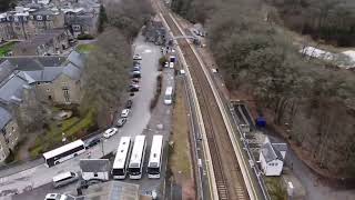 drone view of Pitlochry Scotland [upl. by Nerty]