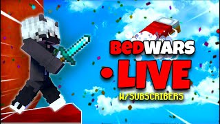 Minecraft Bedwars Live  WITH SUBS Road To 10k Subs [upl. by Richel237]