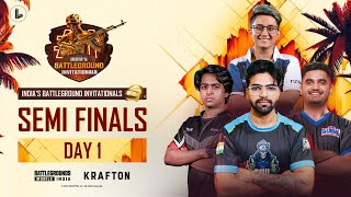 HINDI INDIAS BATTLEGROUND INVITATIONALS  SEMI FINALS DAY 01  SOUL BLIND GODL XSPARK HH OR [upl. by Nnylarac]