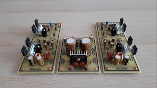 Homemade 2x120W Audio Amplifier with Sanken 2SA1695  2SC4468 transistors [upl. by Melitta69]