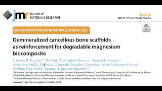 Demineralized cancellous bone scaffolds as reinforcement for degradable magnesium biocomposite [upl. by Yerrot]