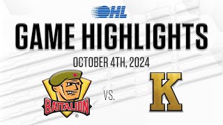 OHL Highlights North Bay Battalion  Kingston Frontenacs Oct 4 2024 [upl. by Sasha721]