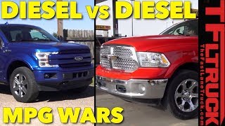 MPG Challenge How Thirsty Is the New Ford F150 Diesel Empty and Towing [upl. by Yenaled]