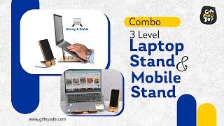 Laptop Stand amp Mobile Stand Combo  3 Level  Portable  Ecofriendly [upl. by Nomzzaj486]