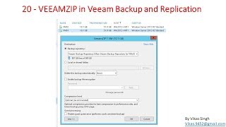 Veeam Advance Training  20  VEEAMZIP in Veeam Backup and Replication [upl. by Schear147]