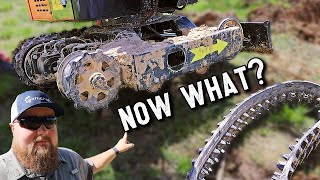 Mini Excavator Throws a Track SEE HOW WE FIXED IT [upl. by Lyford]