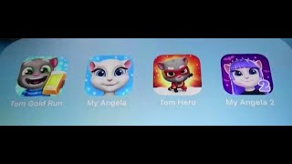 Talking Tom Gold Run Vs My Angela Vs Tom Hero dash Vs My Angela 2 [upl. by Noiram]