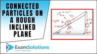 Connected Particles on a rough inclined plane  ExamSolutions [upl. by Walli]