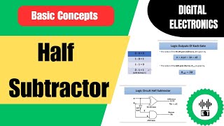 Half Subtractor  Basic Concepts  Digital Electronics [upl. by Naenaj]