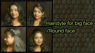 Hairstyle for big faceRound facePuff styleHairstyle trickDisha [upl. by Hufnagel731]