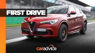 REVIEW Alfa Romeo Stelvio Quadrifoglio  quick track drive [upl. by Atwahs]