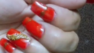 Elegant Nail Art  Red Nail Art trending nailart rednailpaint viralvideo [upl. by Donaghue8]