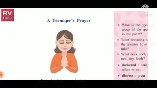 11 A Teenagers Prayer  10th std English poem Marathi explanation 2021 education english [upl. by Okimik]