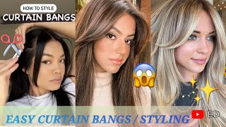 COMMENT COUPER UNE JOLIE FRANGE RIDEAU How to cut bangs Flequillobangs [upl. by Ariana]