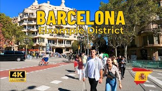 Walking in Barcelona Eixample District  Spain 🇪🇸 4K UHD October 2024 [upl. by Niarda]