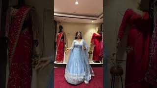 Net fabric lehenga choli💙 fashion handembroidery designerwear blousedesign shortvideo [upl. by Nitz]