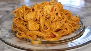 PASTA CREMOSA EN SALSA DE TOMATE CON POLLO  Marleny Crisóstomo [upl. by Kunin632]