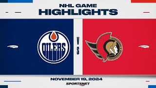 NHL Highlights  Oilers vs Senators  November 19 2024 [upl. by Eartha]