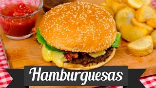 COMO HACER HAMBURGUESAS CASERAS 🍔🍟MUY FACIL  Recién Cocinados [upl. by Etti314]