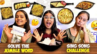 Solve The Jumble Word And Sing The Song Food Eating Challenge🔥MomosPizzaNoodlesChilli patato🔥🔥 [upl. by Etnovahs]