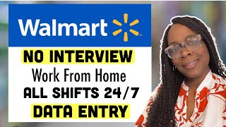 NO INTERVIEW  WALMART DATA ENTRY WORK FROM HOME JOBS  ALL SHIFTS AVAILABLE 247 [upl. by Placidia]