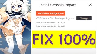 How To Fix Genshin Impact Insufficient Storage Space On PC [upl. by Noscire]