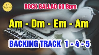 Am 145 Guitar Backing Track Rock Pop  Am Dm Em  TN Backing Track [upl. by Ahsieka]