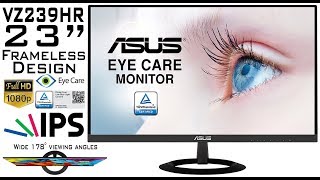 ASUS VZ239HR  Unboxing Setup amp Tests 23quot 1080p Full HD IPS Panel Best For MultiMonitor Setup [upl. by Lazar]