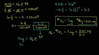 Cálculo de datación KAr  Biología  Khan Academy en Español [upl. by Nirb]