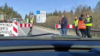 Granica Chyżne  Protest rolników [upl. by Idurt]