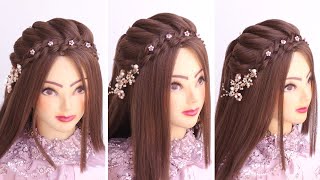 open hairstyles for Eid l hairstyles for lehenga l wedding hairstyles l engagement hairstyles [upl. by Wenona]