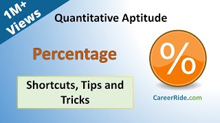 Percentage  Shortcuts amp Tricks for Placement Tests Job Interviews amp Exams [upl. by Osmund773]