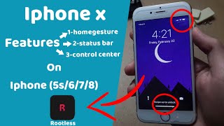 IPHONE X Homegesture and more on iphone 5s678 RootlessJb ios 12 [upl. by Salazar]