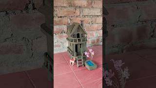 Beautiful miniature clay house 🏠  clayhouse mudhouse craft [upl. by Innek]