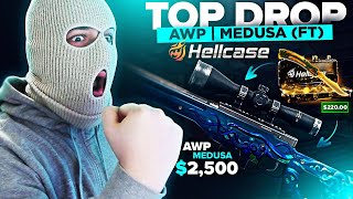 HITTING 2500 AWP MEDUSA on HellCase HELLCASE PROMO CODE [upl. by Brechtel764]