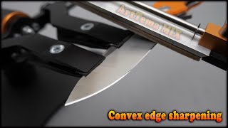 Convex edge sharpening  How to sharpen a knife in a lens on the HAPSTONE R2 sharpener [upl. by Zacarias994]