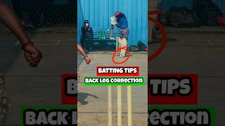 Batting tips  Back leg correction cricket battingtips battingbasics battingtechnique shorts [upl. by Kciredohr927]