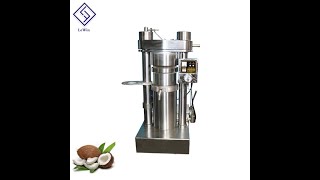 Cold press coconut oil by hydraulic oil presser lewinoilmachine oilpressmachine cookingoil [upl. by Ranzini494]