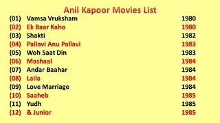 Anil Kapoor Movies List [upl. by Annaig486]