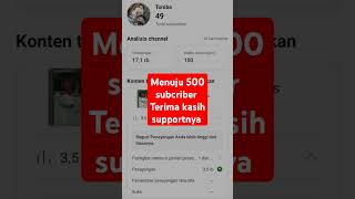 Menuju 500 subcriber bantu supportnya kawan shorts youtubepemula [upl. by Pepito]