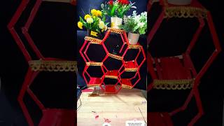 Ice cream stick wall shelves making at home shorts shortvideo craft [upl. by Ymer]