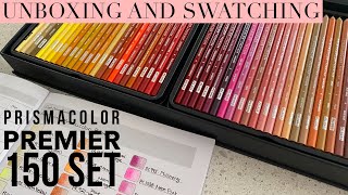 Unboxing and Swatching PRISMACOLOR PREMIER 150 set [upl. by Saile]