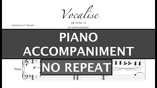 Vocalise S Rachmaninoff  E Minor NO REPEATS Piano Accompaniment [upl. by Dettmer]