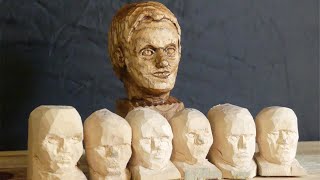 Head Carving Studies and Practice  Wood carving [upl. by Peer]